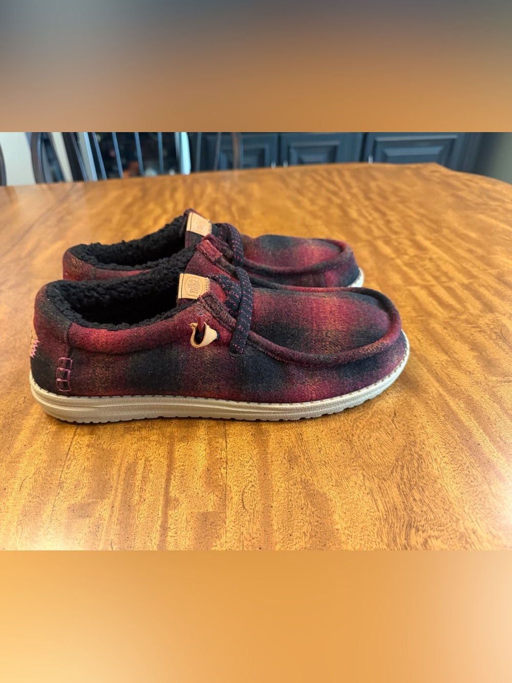 HEYDUDE men’s Wally Plaid Cozy Casual Shoes